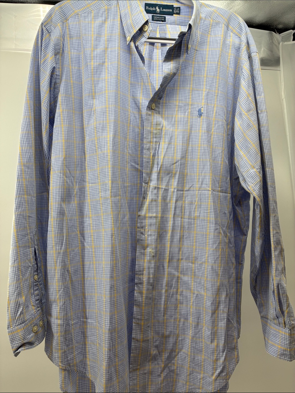 Ralph Lauren Light Blue & Yellow Plaid Button-Down Shirt
